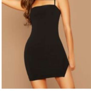 Black slit dress